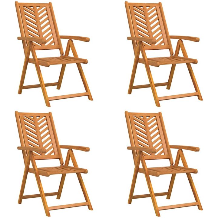 Reclining Garden Chairs 4 pcs Massivt Akaciaträ vidaXL Medium – bild 2