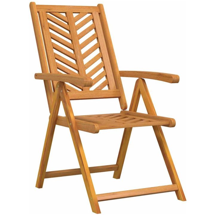 Reclining Garden Chairs 4 pcs Massivt Akaciaträ vidaXL Medium – bild 4