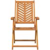 Reclining Garden Chairs 4 pcs Massivt Akaciaträ vidaXL Medium – miniatyr 5