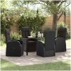 Reclining Trädgårdsstolar 5 pcs Svart vidaXL 140 x 70 x 73 cm – miniatyr 1