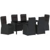 Reclining Trädgårdsstolar 7 pcs Svart vidaXL 200 x 80 x 73 cm – miniatyr 2