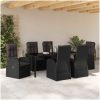 Reclining Trädgårdsstolar 7 pcs Svart vidaXL 200 x 80 x 73 cm – miniatyr 4