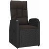 Reclining Trädgårdsstolar 7 pcs Svart vidaXL 200 x 80 x 73 cm – miniatyr 5