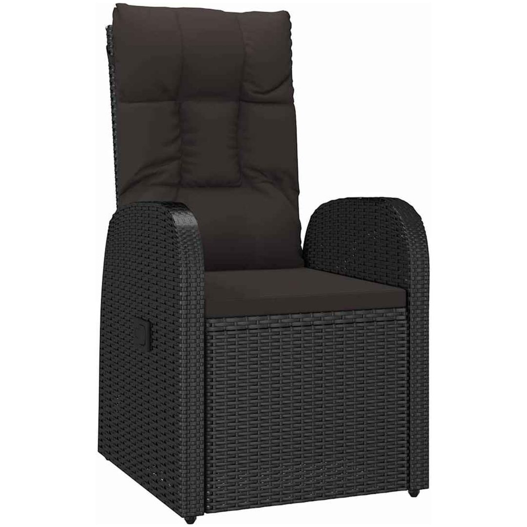 Reclining Trädgårdsstolar 7 pcs Svart vidaXL 200 x 80 x 73 cm – bild 5