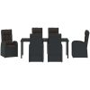 Reclining Trädgårdsstolar 7 pcs Svart vidaXL 200 x 80 x 73 cm – miniatyr 6