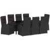 Reclining Trädgårdsstolar 9 pcs Svart vidaXL 200 x 80 x 73 cm – miniatyr 2