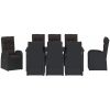 Reclining Trädgårdsstolar 9 pcs Svart vidaXL 200 x 80 x 73 cm – miniatyr 6