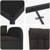 Reclining Trädgårdsstolar 9 pcs Svart vidaXL 200 x 80 x 73 cm – miniatyr 7
