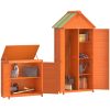 Redskapsbod 2 delar honungsbrun massiv furu vidaXL – miniatyr 4