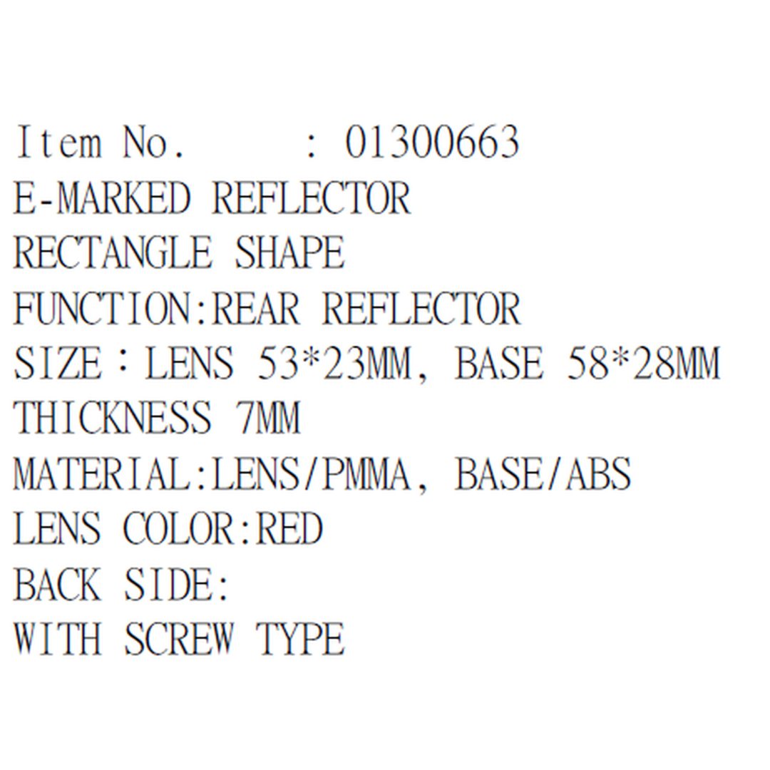 Reflektor Bakljus PARTS EUROPE – bild 2