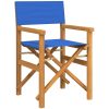Regissörsstolar 2 st blå massiv teak vidaXL – miniatyr 3