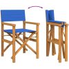 Regissörsstolar 2 st blå massiv teak vidaXL – miniatyr 7