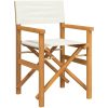 Regissörsstolar 2 st gräddvit massiv teak vidaXL – miniatyr 3