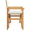 Regissörsstolar 2 st gräddvit massiv teak vidaXL – miniatyr 5