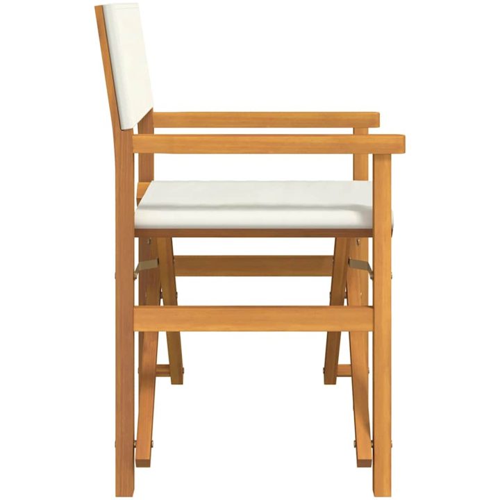 Regissörsstolar 2 st gräddvit massiv teak vidaXL – bild 5