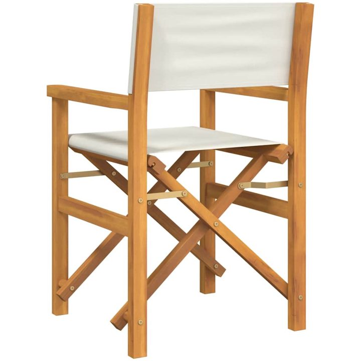 Regissörsstolar 2 st gräddvit massiv teak vidaXL – bild 6