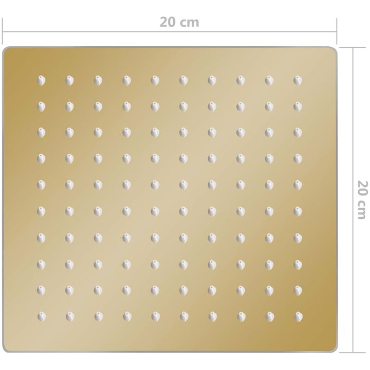 Regnduschhuvud rostfritt stål fyrkantigt guld vidaXL 20 x 20 cm – bild 7