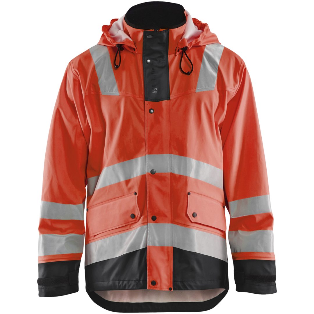 Regnjacka 43022003 Hi-Vis Röd / Svart BLÅKLÄDER REGNJACKA 43022003 RÖD/SVA XS