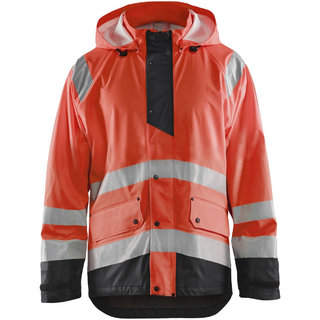 Regnjacka 43232000 Hivisröd / Svart BLÅKLÄDER REGNJACKA 43232000 RÖD/SVA XS