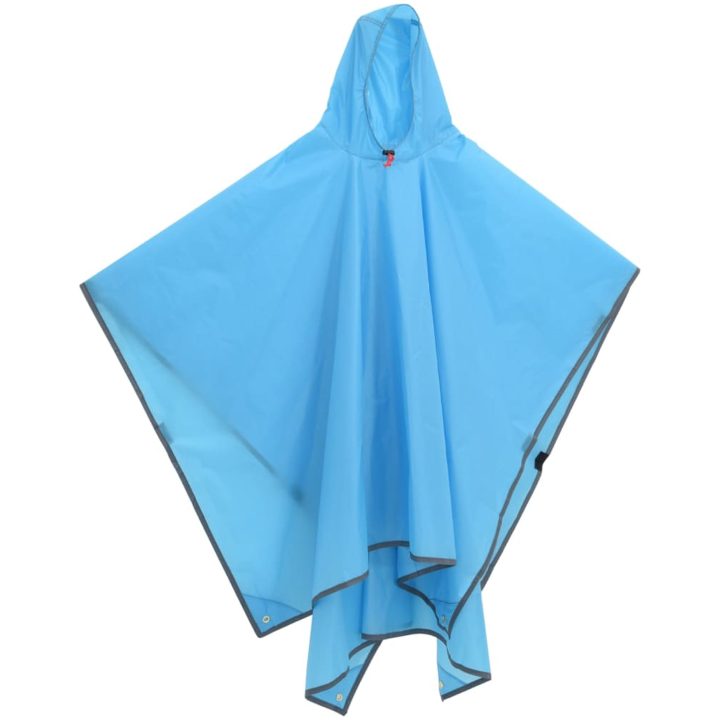 Regnponcho med huva 2-i-1 blå 223x145 cm vidaXL – bild 2