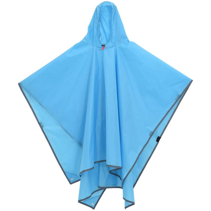 Regnponcho med huva 2-i-1 blå 223x145 cm vidaXL – bild 3