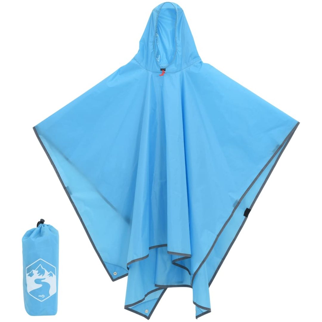 Regnponcho med huva 2-i-1 blå 223x145 cm vidaXL