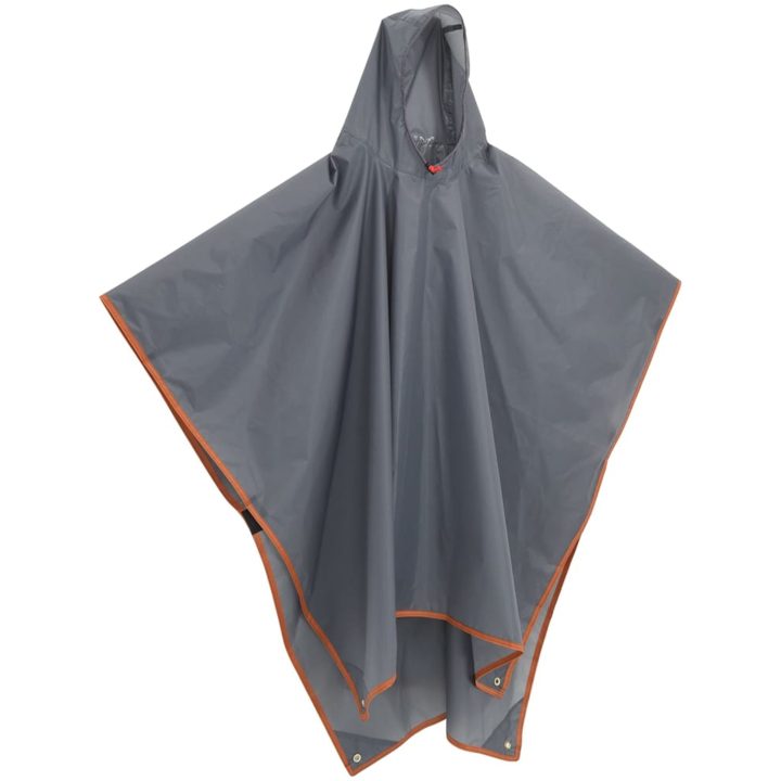 Regnponcho med huva 2-i-1 grå och orange 223x145 cm vidaXL – bild 3
