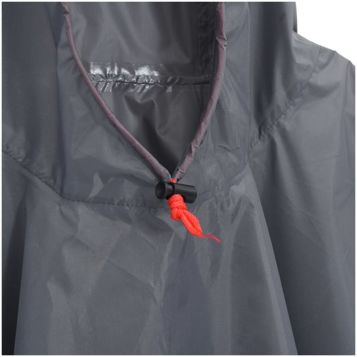 Regnponcho med huva 2-i-1 grå och orange 223x145 cm vidaXL – bild 5
