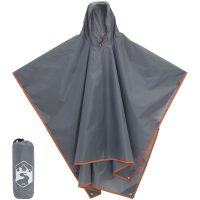 Regnponcho med huva 2-i-1 grå och orange 223x145 cm vidaXL