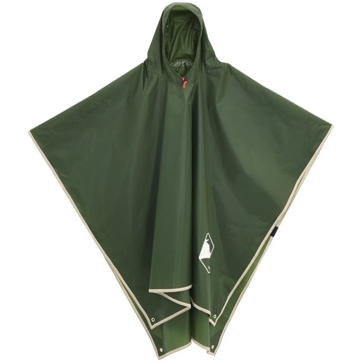 Regnponcho med huva 2-i-1 grön 223x145 cm vidaXL – bild 2