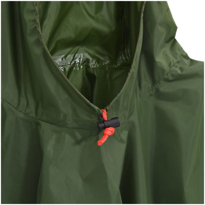 Regnponcho med huva 2-i-1 grön 223x145 cm vidaXL – bild 5