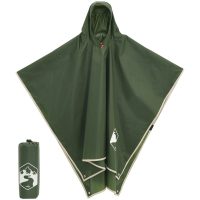 Regnponcho med huva 2-i-1 grön 223x145 cm vidaXL