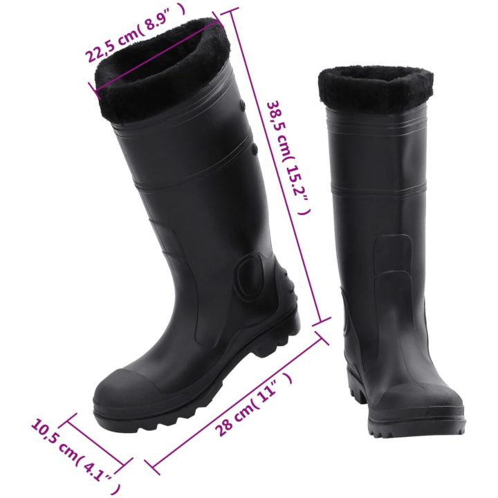 Regnstövlar med avtagbara strumpor svart strl PVC vidaXL 41 – bild 9