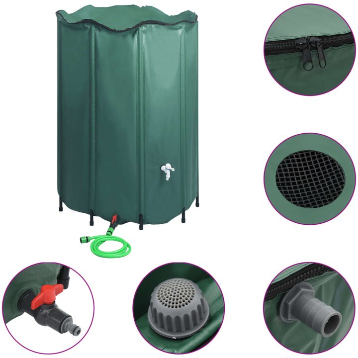 Regntunna hopfällbar med kran vidaXL 1250 l – bild 2