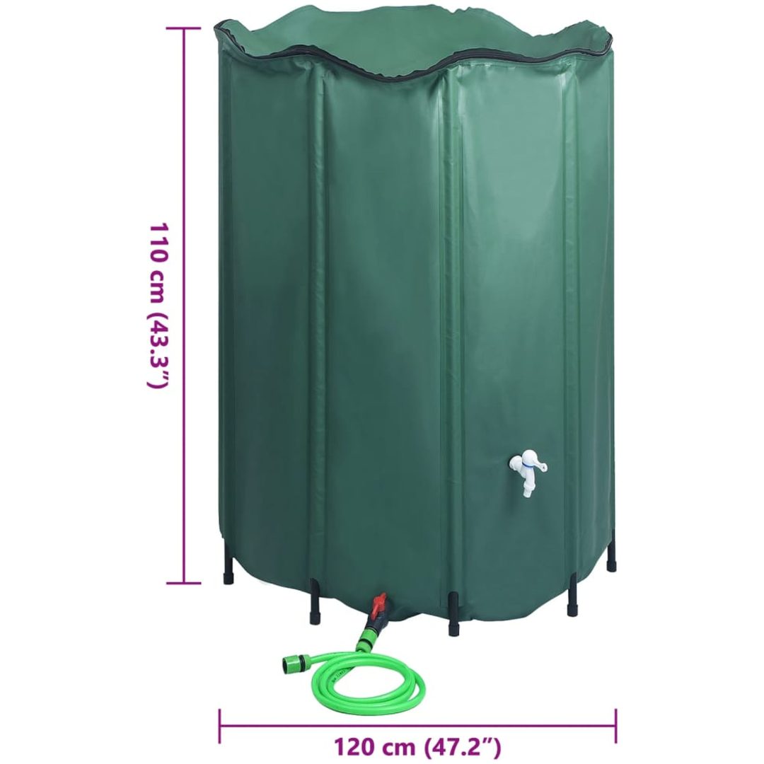 Regntunna hopfällbar med kran vidaXL 1250 l – bild 10