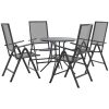 Relaxstolsset för trädgården 5 st antracit pulverlackerat stål vidaXL 80 x 72.5 cm – miniatyr 2