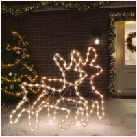Renfigur 2 st ljusslinga med LED varmvit 57x55x4,5 cm vidaXL