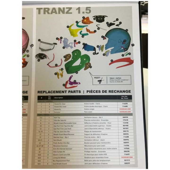 Reservdelssats Tranz 1.5 CKX OS – bild 2