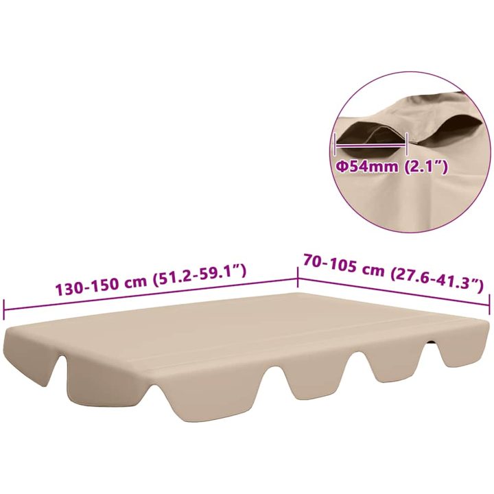 Reservtak för hammock beige vidaXL 150/130 x 105/70 cm – bild 6