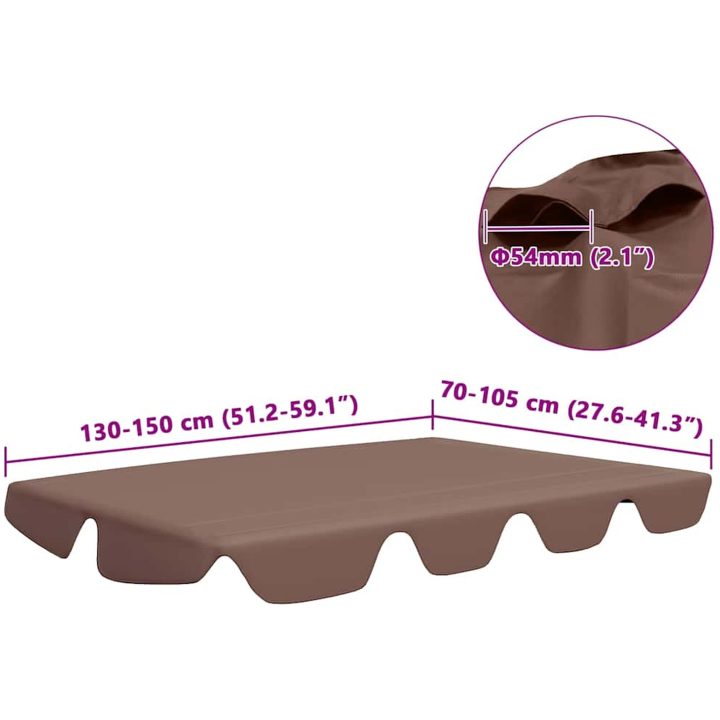 Reservtak för hammock brun vidaXL 150/130 x 105/70 cm – bild 6