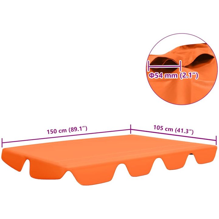 Reservtak för hammock orange vidaXL 150/130 x 105/70 cm – bild 7
