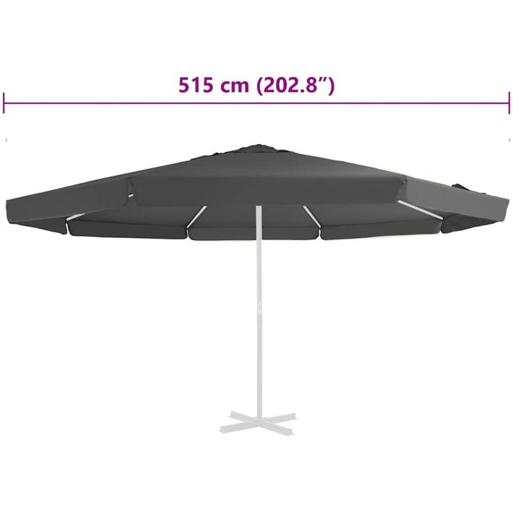 Reservtyg för parasoll antracit 500 cm vidaXL Φ 500 cm – bild 4