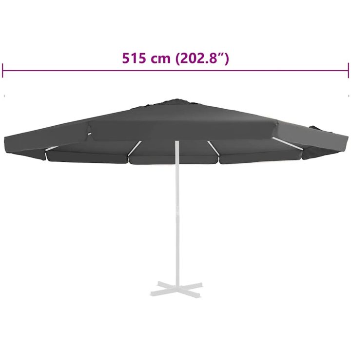 Reservtyg för parasoll antracit 500 cm vidaXL Φ 500 cm – bild 5