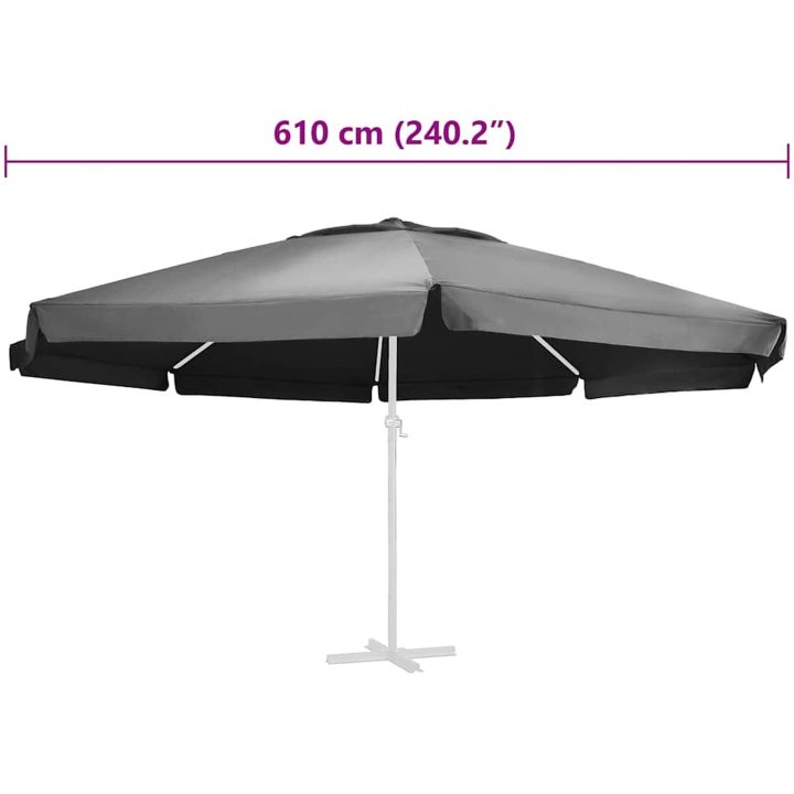 Reservtyg för parasoll antracit 600 cm vidaXL Φ 600 cm – bild 4
