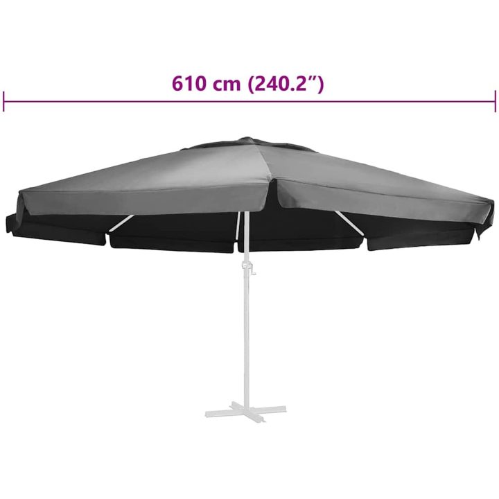 Reservtyg för parasoll antracit 600 cm vidaXL Φ 600 cm – bild 5