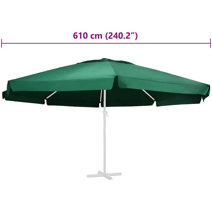 Reservtyg för parasoll grön 600 cm vidaXL Φ 600 cm – bild 5