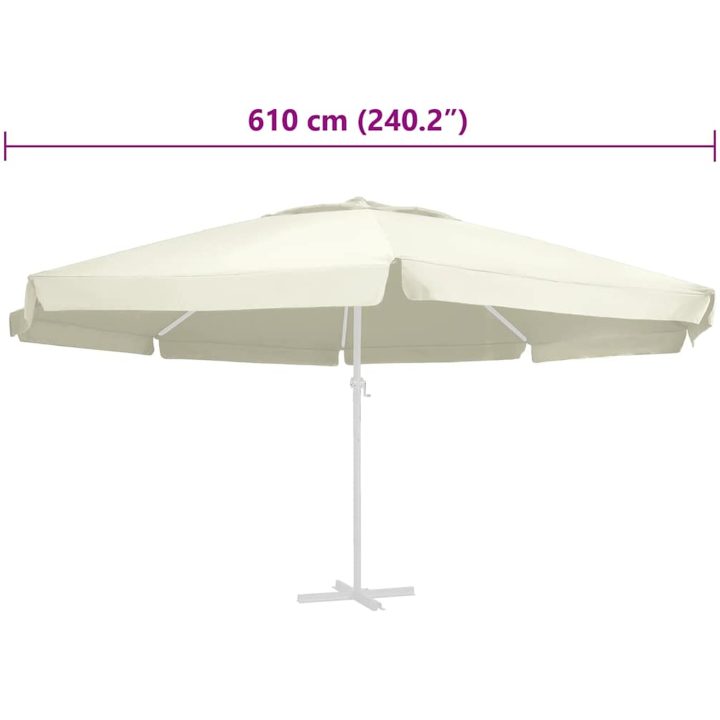 Reservtyg för parasoll sandfärgat 600 cm vidaXL Φ 600 cm – bild 5