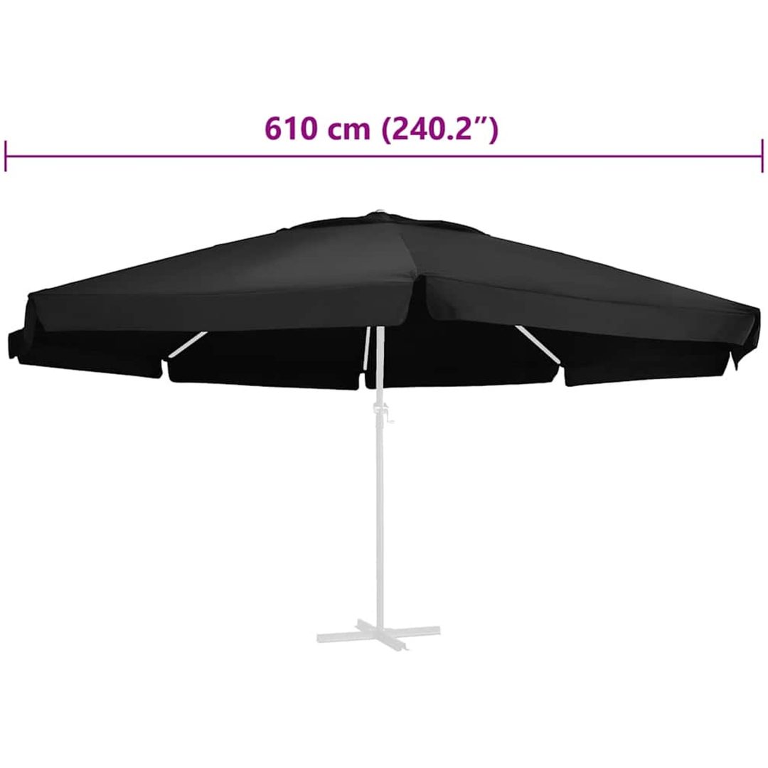 Reservtyg för parasoll svart 600 cm vidaXL Φ 600 cm – bild 5