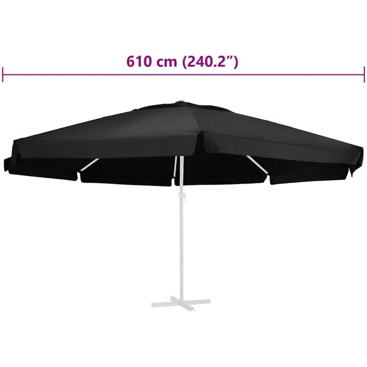 Reservtyg för parasoll svart 600 cm vidaXL Φ 600 cm – bild 5
