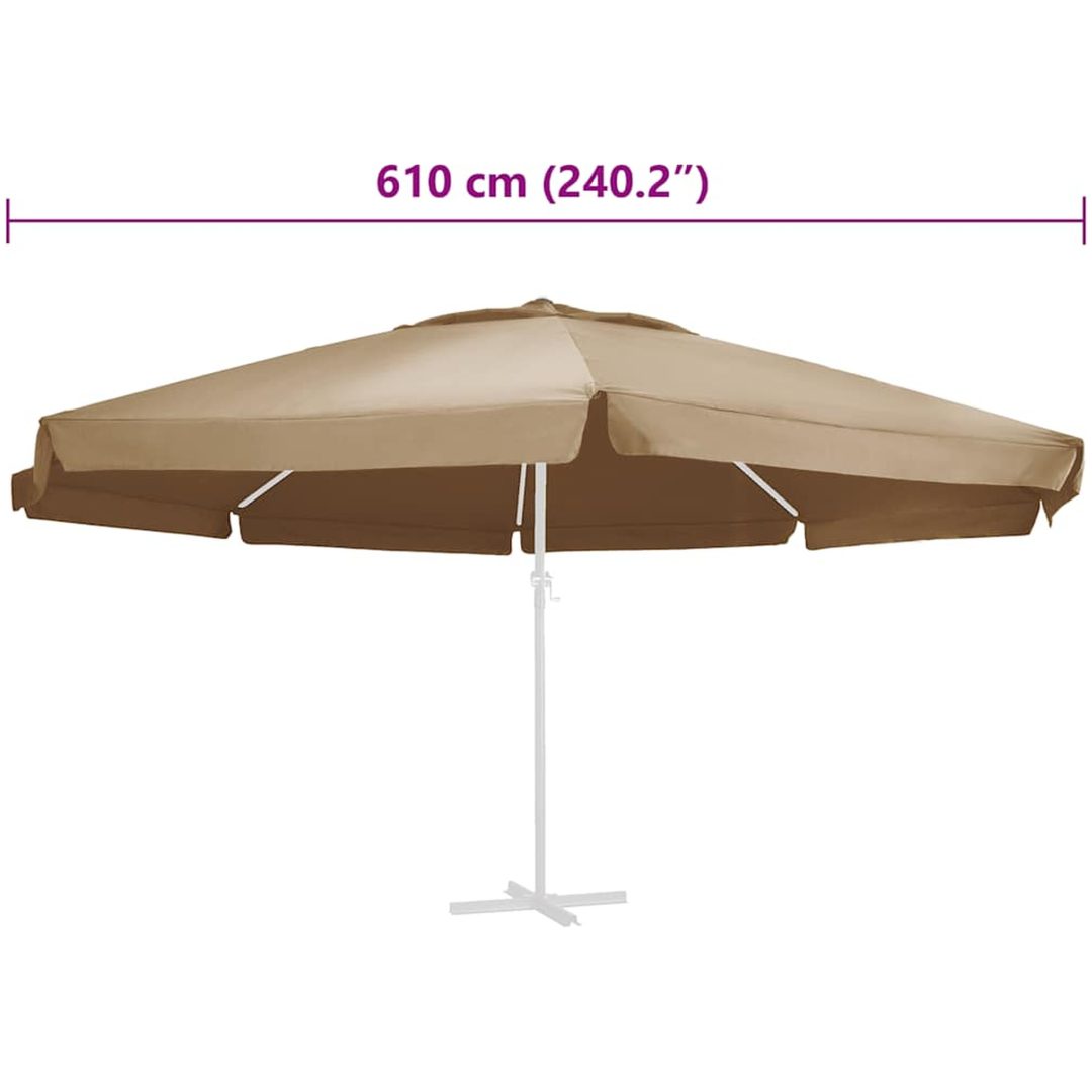 Reservtyg för parasoll taupe 600 cm vidaXL Φ 600 cm – bild 4
